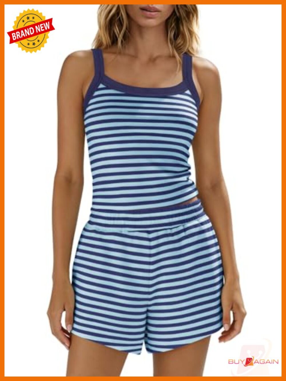 Spaghetti Strap Tank Top & Shorts Lounge Set 2 Piece Summer Travel Outfit